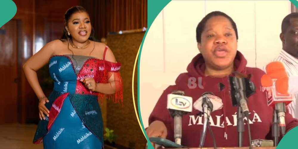 Toyin Abraham speaks with press after arresting 5 persons involved in the piracy of her movie