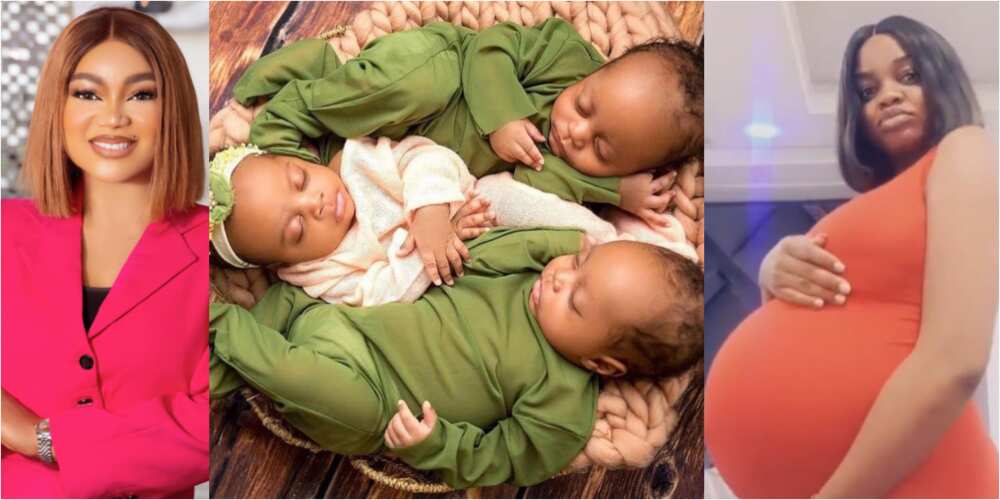 Actress Rechael Okonkwo flaunts her friend's triplet