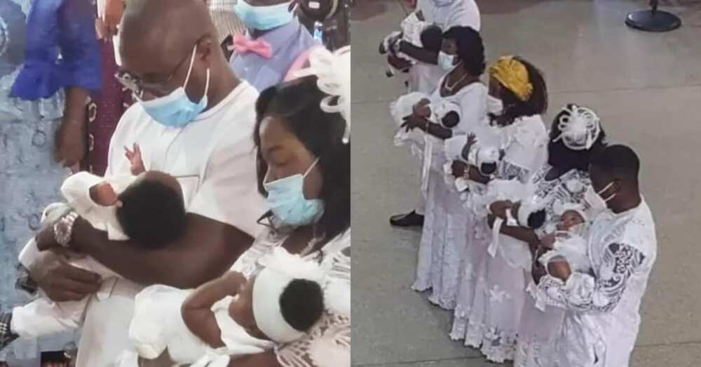 Ghanaian Pentecost elder & wife give birth to 5 children after being childless for 8 years