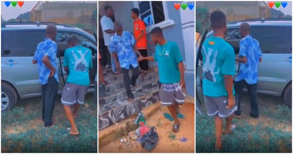 Why is His Face like that? Reactions as Nigerian Dad Keeps Straight Face as  Son Buys Him a New Car in Video - Legit.ng
