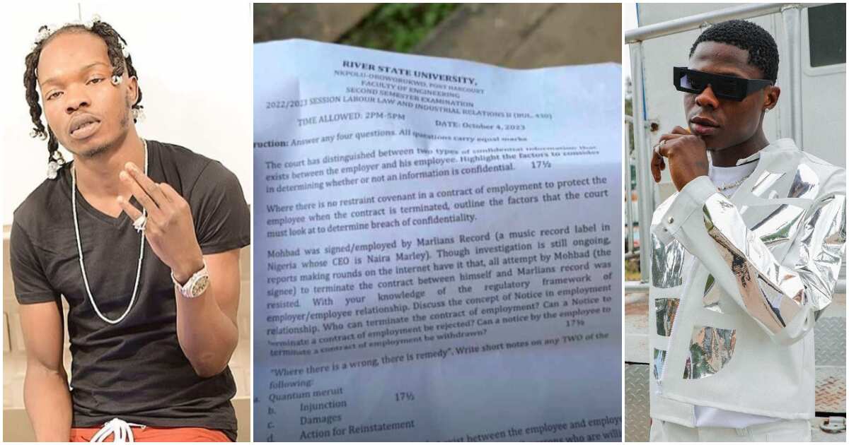 See how a popular university featured Mohbad and Naira Marley in their school exam questions (picture)