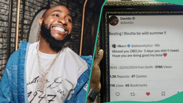 “I’ll show my future kids”: Excited fan makes frame of Davido’s reply to his comment, causes stir