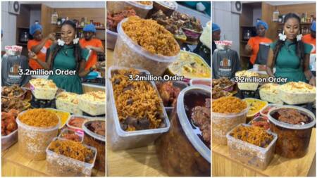 Lady cooks different kinds of meal, says they are worth N3.2m, many react to edikaikong, fried rice