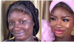 Video of lady's makeup transformation goes viral, netizens more concerned about her wig