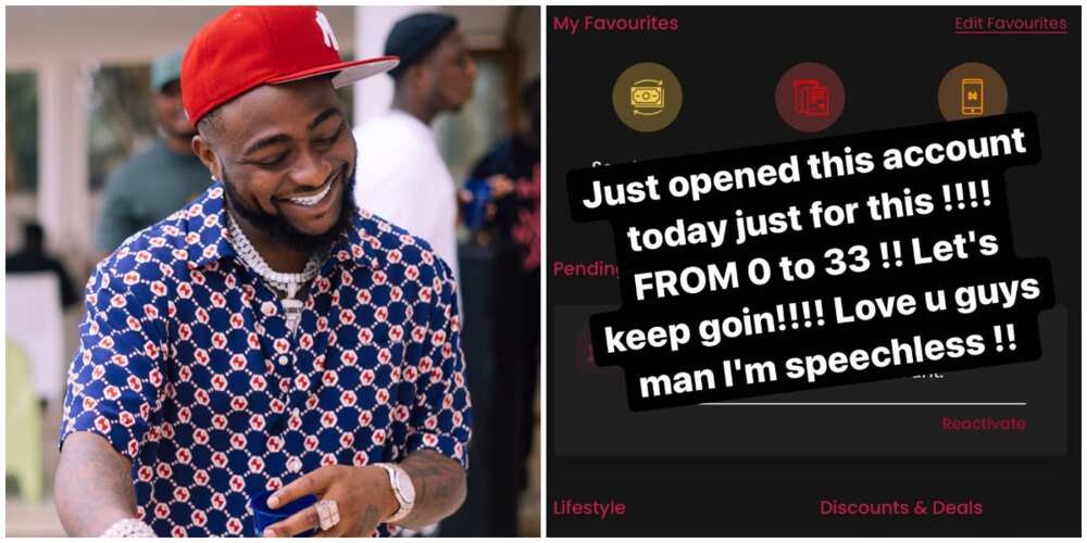 Davido happy as he makes over N33m in minutes