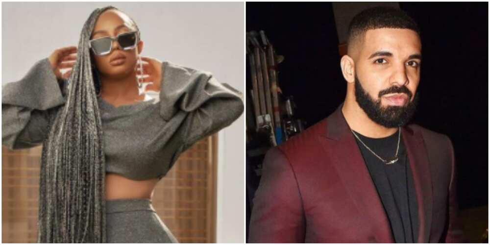 Shoot Your Shot: Nigerians Urge Toke Makinwa as She Warns Rapper Drake Not to Break Her Heart
