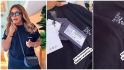 Laura Ikeji shares video as she reacts to quality of N648k designer shirt