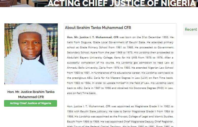 FACT-CHECK: How true is the claim that Acting CJN Tanko Muhammad did not attend law school and was called to bar?