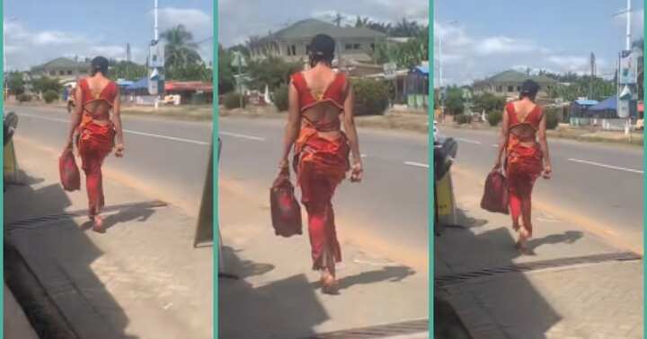 Lady with unique slow walking step trends as she storms the road