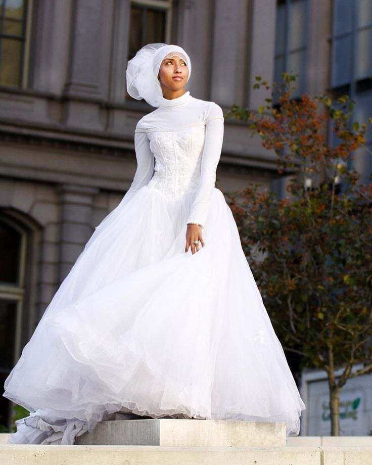 Elegant Muslim Wedding Dress, Beaded Lace Bridal Gown, Hijab Wedding Dress,  White Wedding Dress, Islamic Dress, Long Sleeve Dress - Etsy