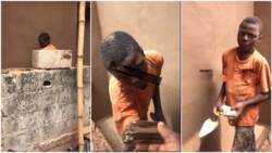 Man sees Nigerian kid working as bricklayer at construction site, gives him money for school fees in video