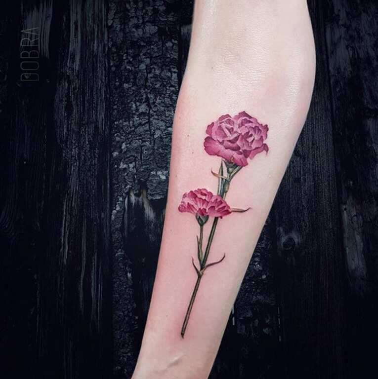 100 Carnation Tattoos | Carnation tattoo, Pink flower tattoos, Carnation  flower tattoo