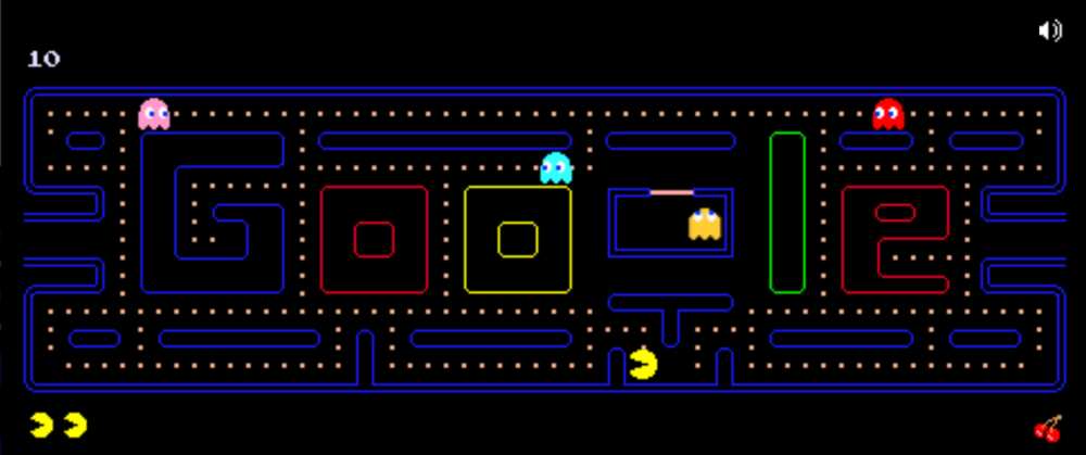 Stay and Play at Home with Popular Past Doodles: PAC-MAN google doodle game.
