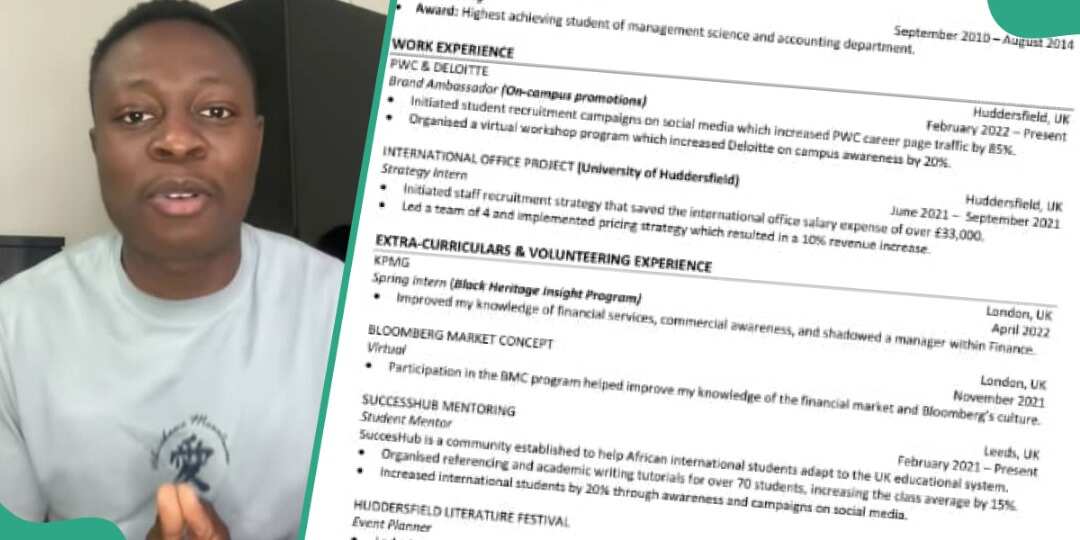 Watch video as man shares CV format that turned him to ‘hot cake’ abroad