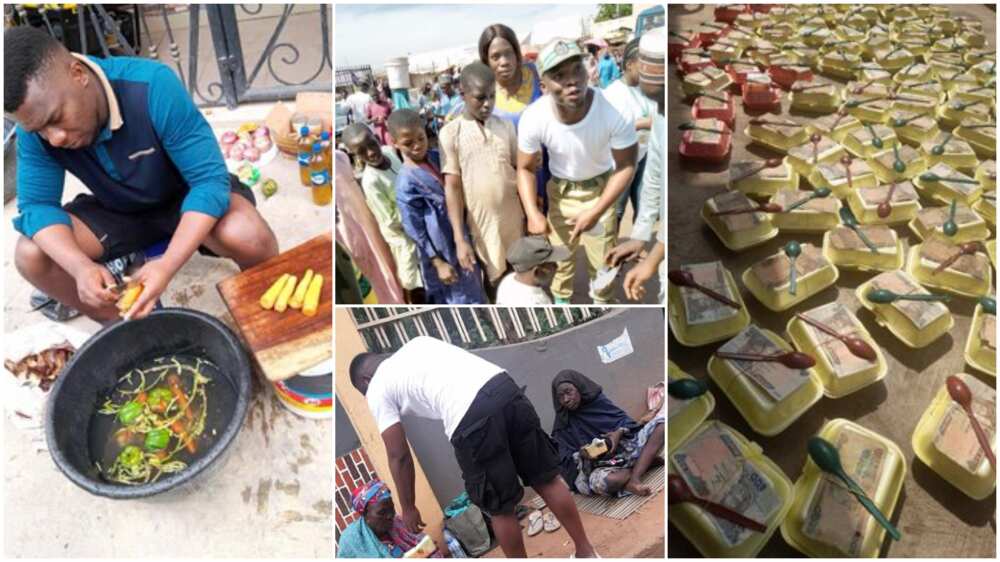 I'm not a yahoo boy, I feed people from my pocket - Nigerian man who gave beggars food, money speaks