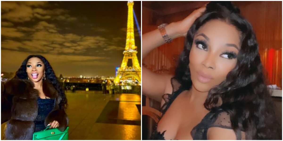 Make love find me o: Toke Makinwa says as she jets from London to Paris for dinner