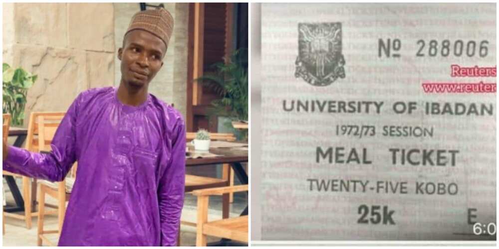 Nigerian Man Stuns the Internet with 1973 Meal Ticket of University of Ibadan when Food Was Sold at 25 Kobo