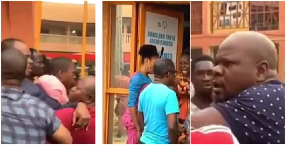 Drama as pastor and his church members fight landlord during church service