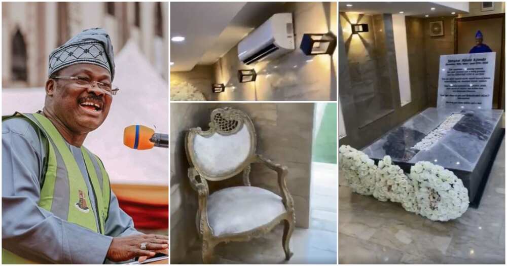 Nigerians react to video of late Senator Ajimobi’s fully furnished and air-conditioned burial ground