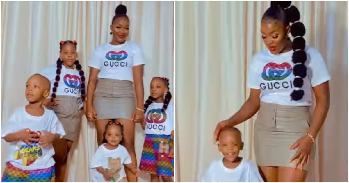 Chacha Eke Shares Beautiful Dance Video With Her 4 Kids in Same