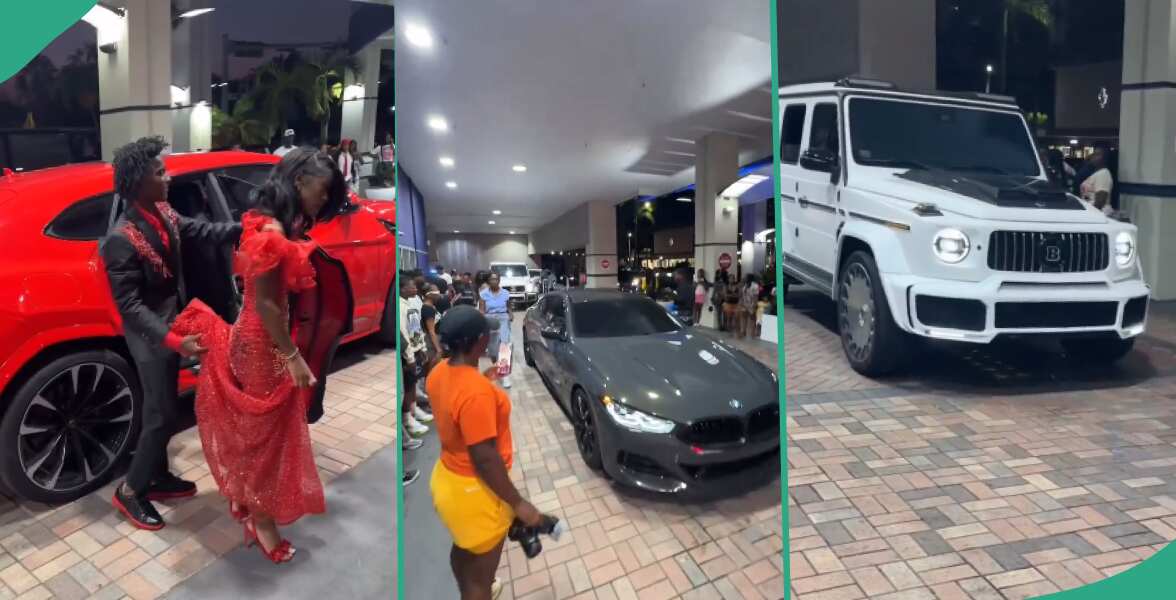 Trending video shows secondary school students arriving their graduation in very costly cars