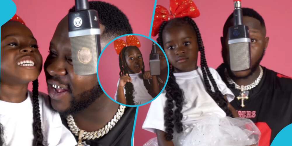 Famous singer Medikal and his adorable daughter Island