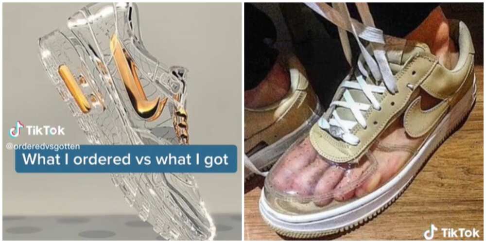 What I Ordered: Video Shows Transparent Nike Shoes Man Wanted What He Got - Legit.ng