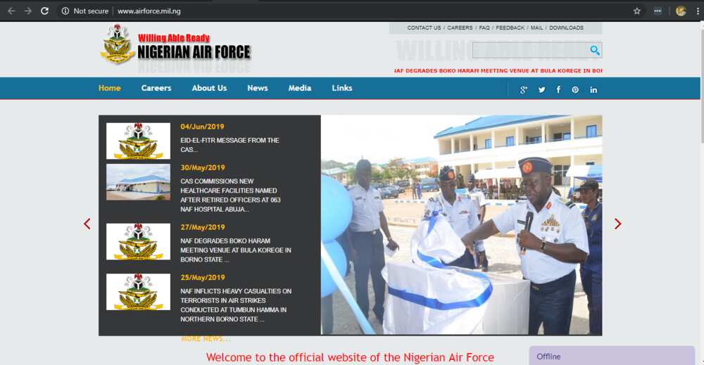 Nigerian Air Force recruitment portal