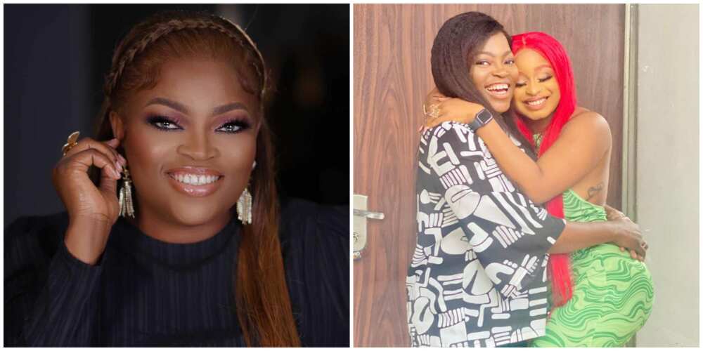 Actress Funke Akindele and dancer Sayrah Chips reunite.