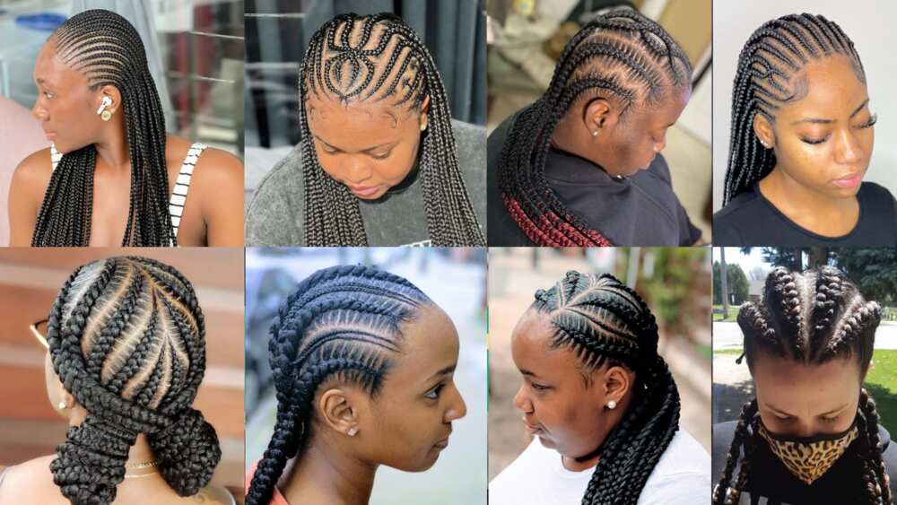 braids with weave in the back