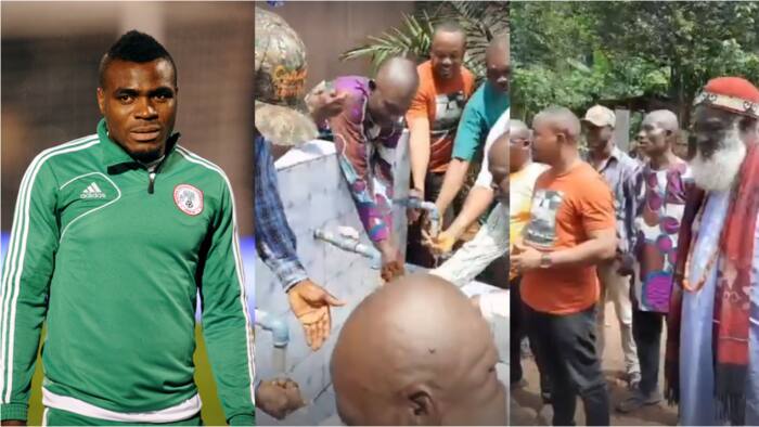 Jubilation in Imo as Super Eagles legend builds functional borehole for local community