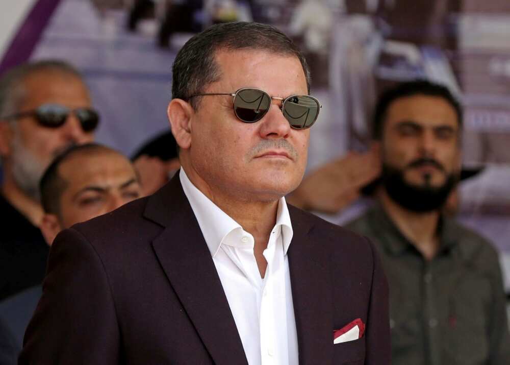 Libya's Tripoli-based prime minister Abdulhamid Dbeibah, seen here attending a military graduation ceremony on July 3