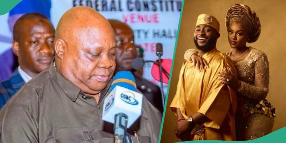 Davido has hinted at the possibility of his uncle, Governor Ademola Adeleke of Osun state contesting for the president of Nigeria after leaving office at the venue of his wedding with Chioma Rowland.