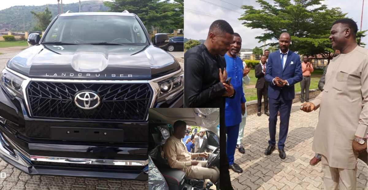 Photos: Pastor receives N55m Land Cruiser Prado as gift from church member