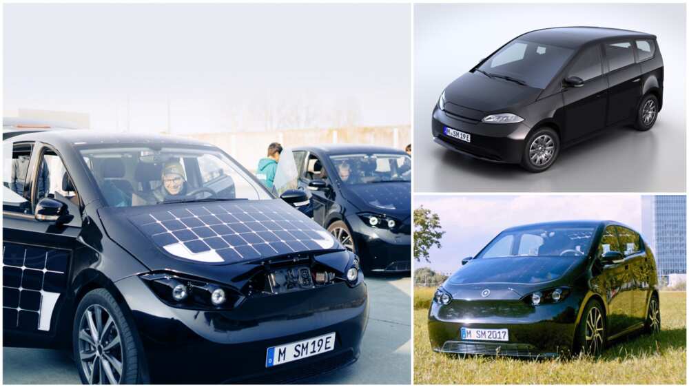 A collage of the solar-paneled car. Photo source: Sono Motors