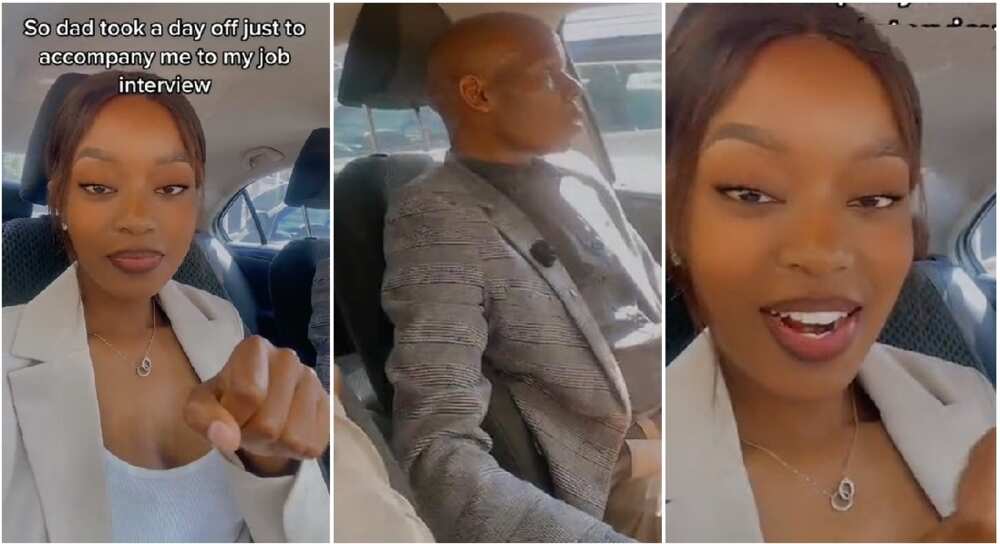 Carol Lehlogonolo and her dad when he accompanied her to a job interview.