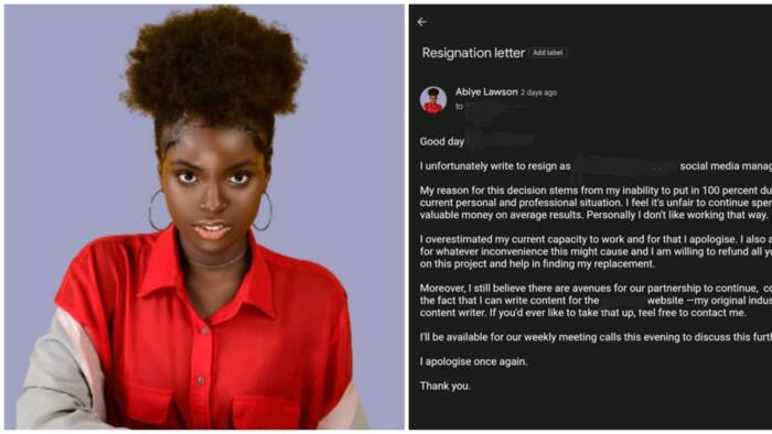 Young lady resigns from her job, says she's not capable, promises to refund money company spent
