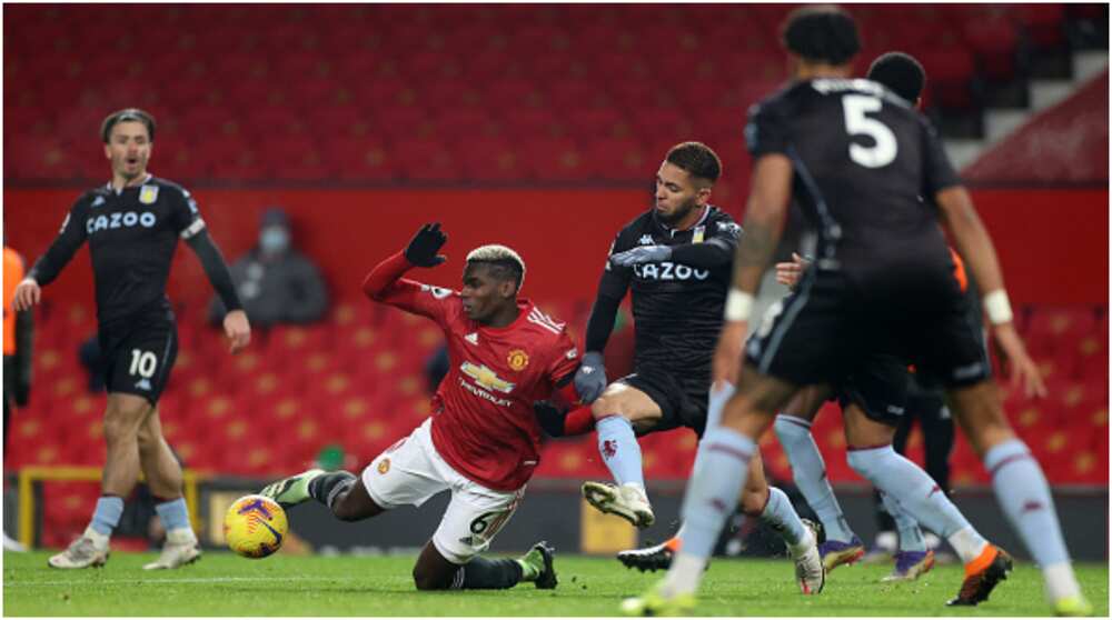 Paul Pogba spotted on camera telling team-mate Luke Shaw he should have dived vs Villa