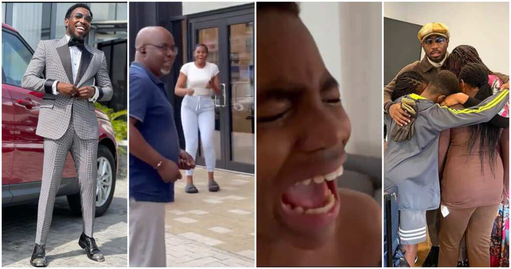 Emotional Moment Singer Timi Dakolo Gives Wife & Children Surprise ...