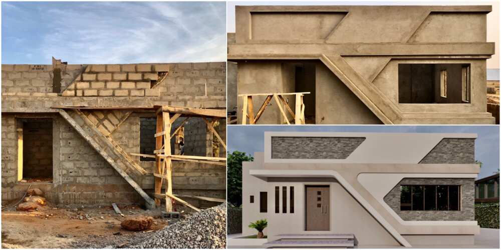 Nigerian man wows social media with amazing architectural design as he shares photos of building project