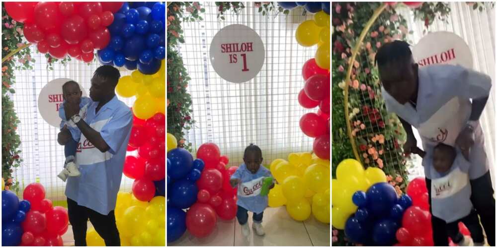 Rapper Zlatan Ibile Spotted Doing Daddy Duties as He Attends First Birthday of His Son Shiloh