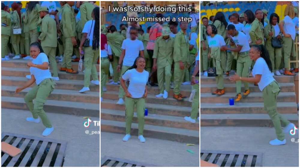 Young in NYSC/lady danced in khaki.