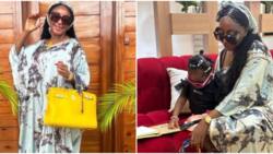 "The small girl no get daddy?" Heated reactions as Ini Edo celebrates Father's Day with beautiful photos
