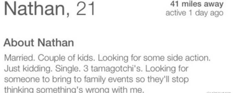 funny tinder bios