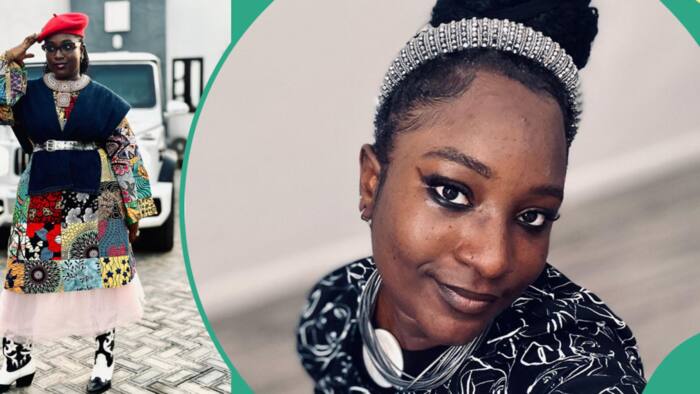 "Haba, this one no be style o": Fans express concern over Deborah Enenche's unusual outfit