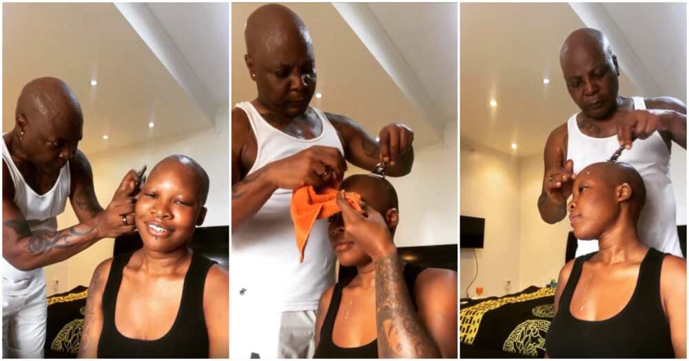 Charly Boy turns barber for daughter