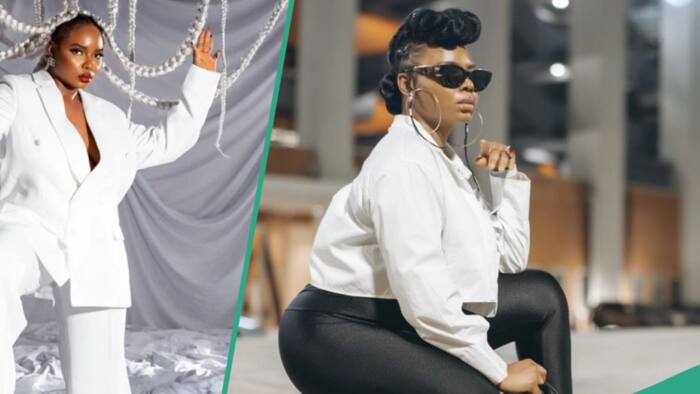 "So stunning": Yemi Alade looks beautiful in stylish green jumpsuit for performance
