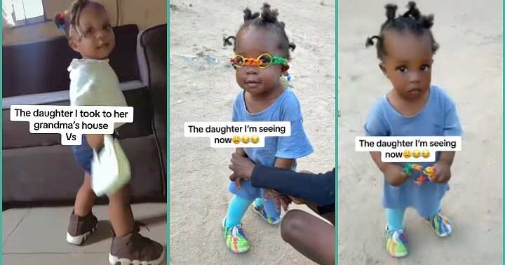 Check out hilarious transformation of little girl after visiting grandma