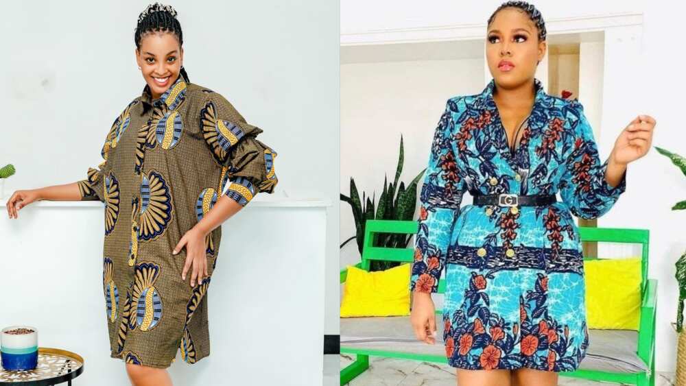 Ankara shirt dresses with collars Ankara shirt dresses with collars