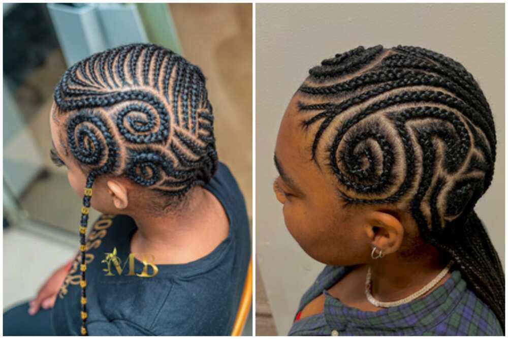 Swerve and spiral stitch braids